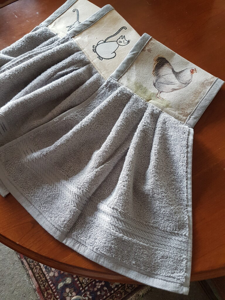 hanging towels handmade by Alesney Designs Lymington Hampshire